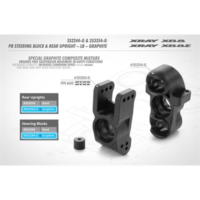 XB8 COMPOSITE REAR UPRIGHT LB - GRAPHITE