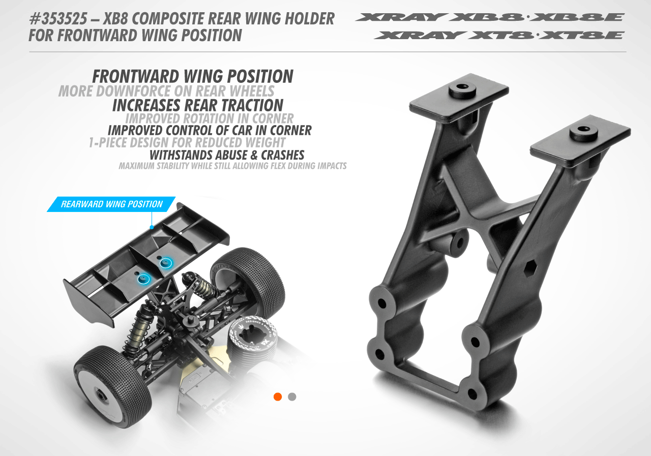 XB8 COMPOSITE REAR WING HOLDER FOR FRONTWARD WING POSITION